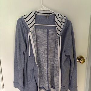 Talbots Navy and White Striped Hoodie